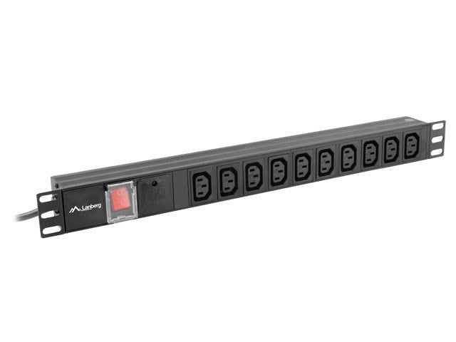 LANBERG PDU RACK POWER STRIP (1U,10A,7X IEC C13,2M)