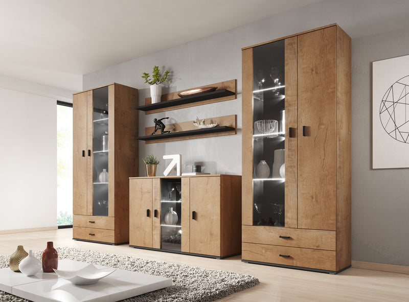 Cama Sideboard 120 cm SOHO S7 Lefkas Eiche/Schwarz