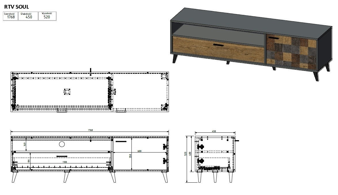 Cama Zestaw SOUL 1 Storage combination