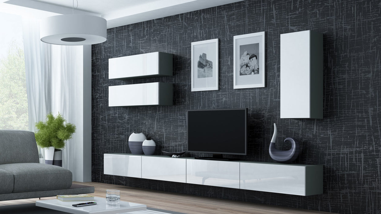 Cama Living room cabinet set VIGO 13 grey/white gloss