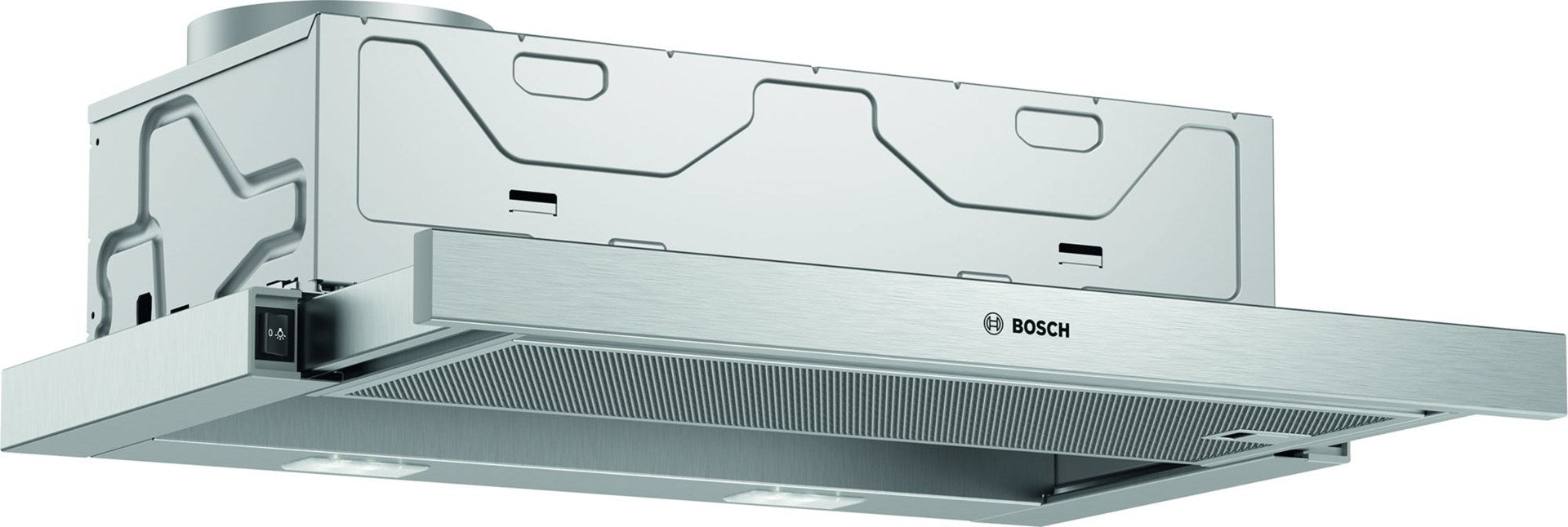Bosch Serie 2 DFM064W54 cooker hood Semi built-in (pull out) Metallic, Silver 388 m3/h