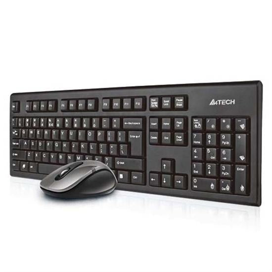 A4Tech 7100N Desktop-Tastatur Maus inklusive RF Wireless QWERTY Englisch Schwarz