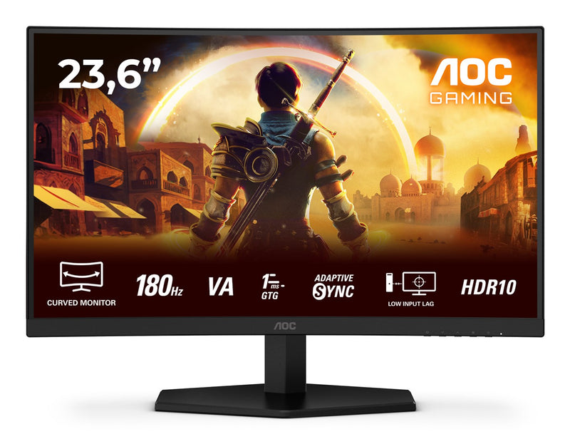AOC Gaming C24G42E - LED monitor - gaming - curved - 24" (23.6" viewable) - 1920 x 1080 Full HD (1080p) @ 180 Hz - Fast VA - 250 cd/m² - 3000:1 - HDR1