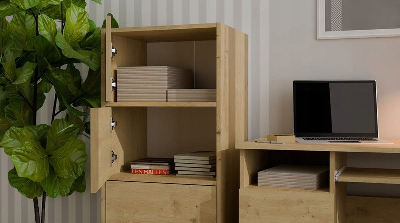 ALMA CHEST OF DRAWERS, ANTHRACITE/ARTISAN OAK