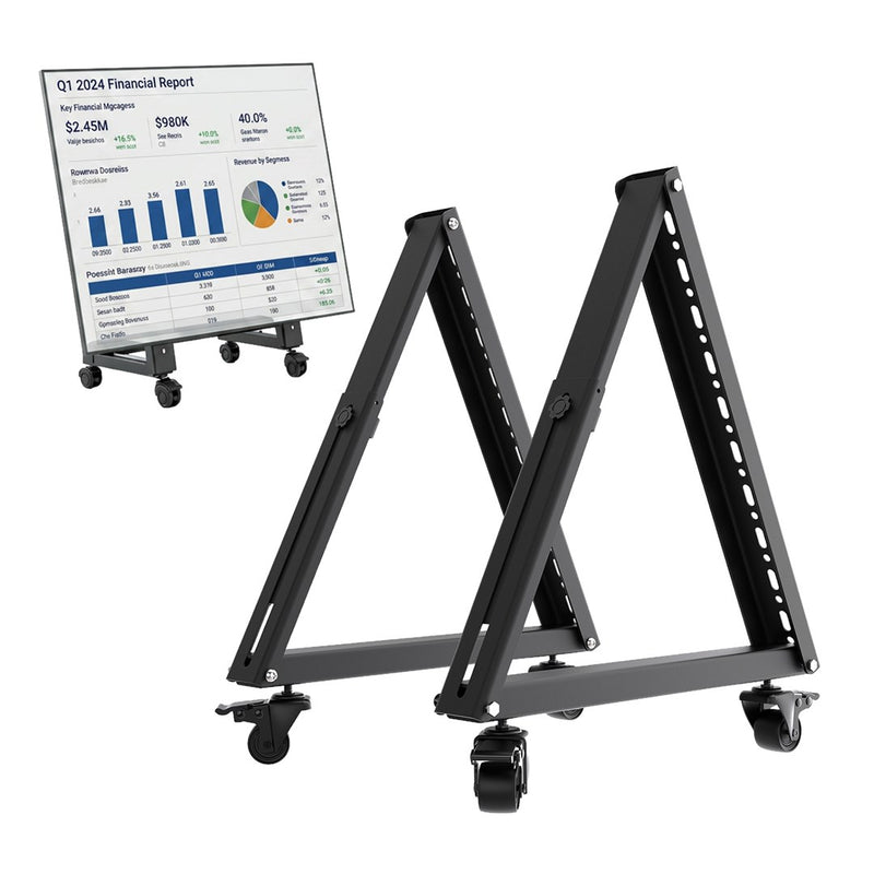 Maclean TV Cart / Floor Stand, 37–80", max. VESA 800x400, max. 75 kg, mobile, wheel lock, MC-183