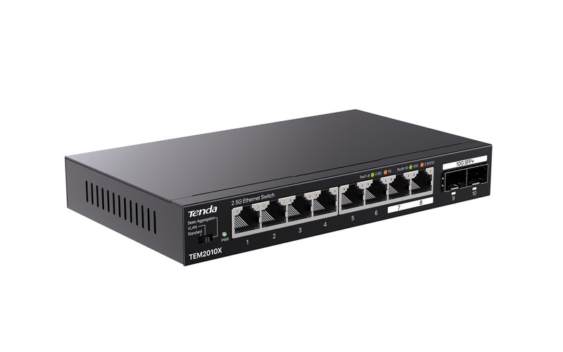 Tenda TEM2010X network switch 2.5G Ethernet (100/1000/2500) Desktop Black