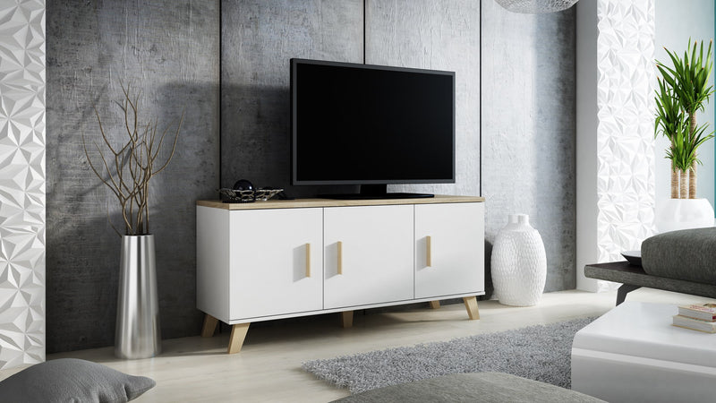 Cama sideboard LOTTA 150 3D white + sonoma oak