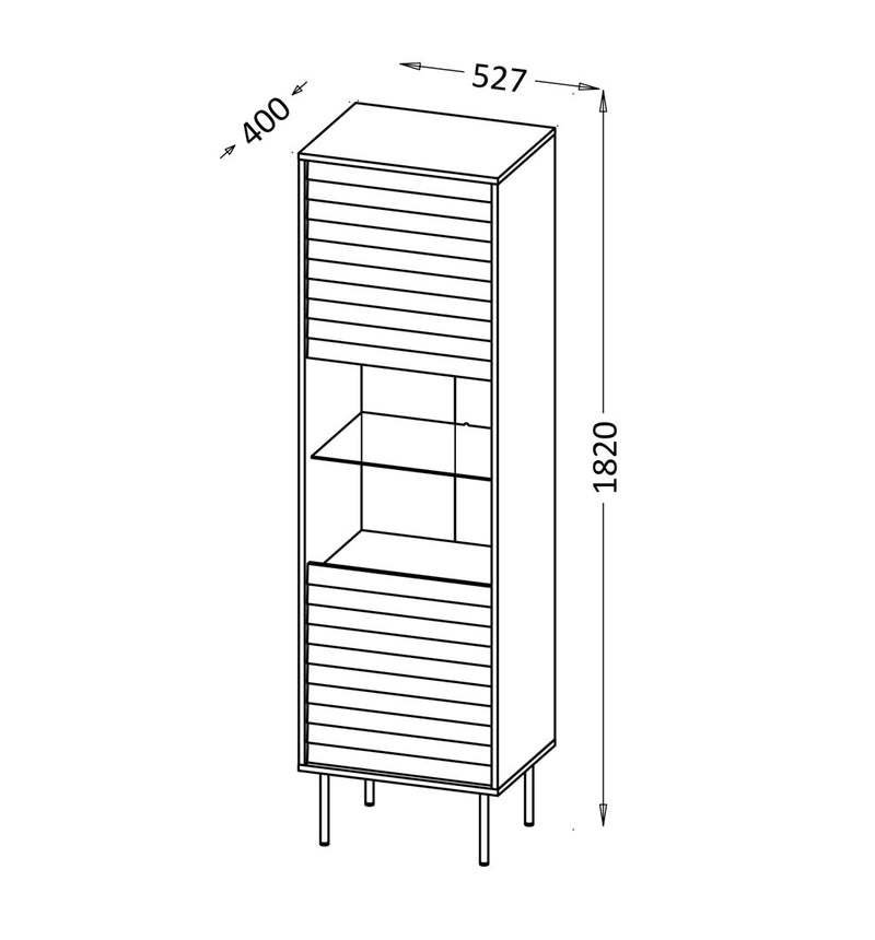 Cama CORTINA display cabinet 53x40x182 black