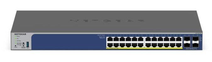 NETGEAR 28-Port PoE Gigabit/10G Stapelbarer Smart Managed Pro Switch (GS728TXP)