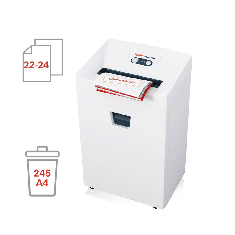 HSM Pure 420 shredder, 35 l, 5,8 mm