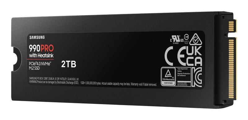 Samsung 990 PRO MZ-V9P2T0GW - SSD - encrypted - 2 TB - internal - M.2 2280 - PCIe 4.0 x4 (NVMe) - 256-bit AES - TCG Opal Encryption 2.0 - integrated h