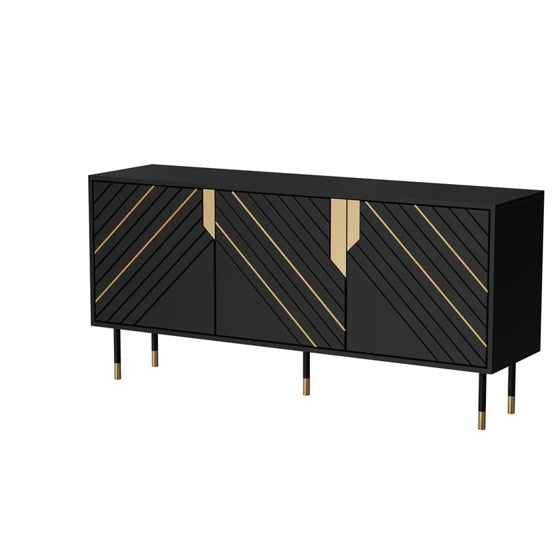 Cama 3D MOUNTAIN chest of drawers 154x40x72 black + gold