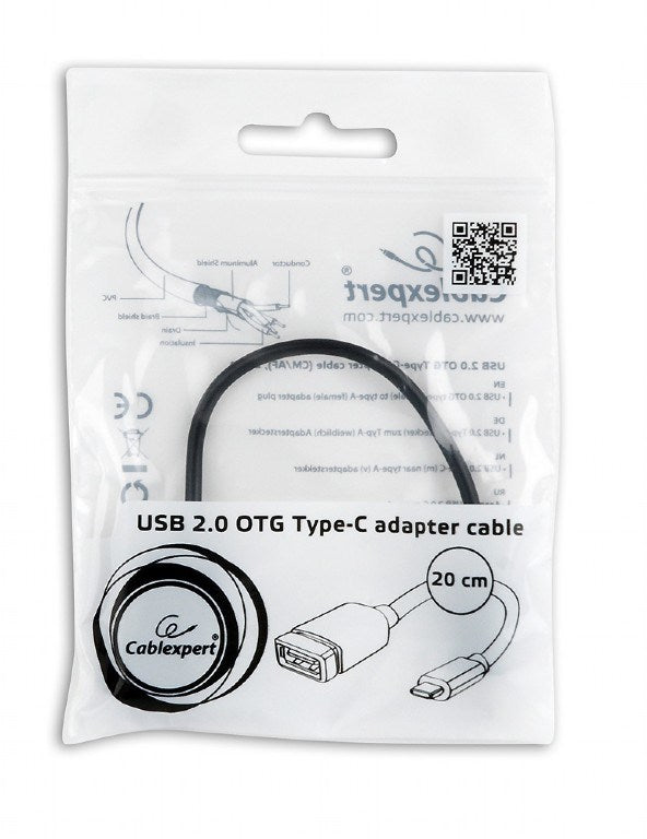 Gembird A-OTG-CMAF2-01 USB cable 0.2 m USB C USB A Black