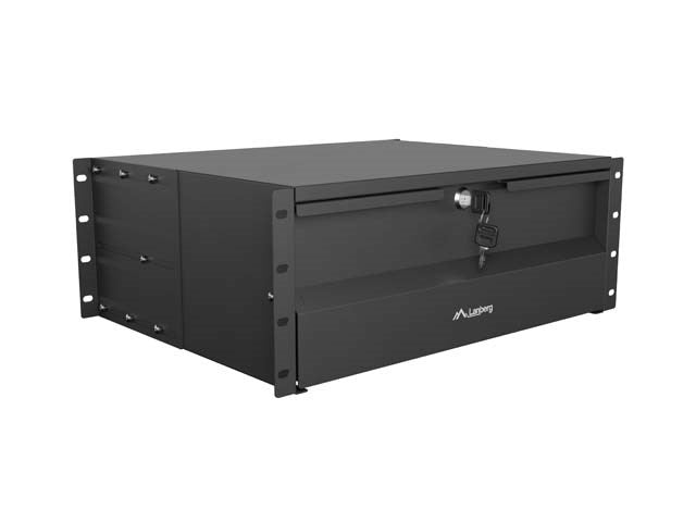 Lanberg 19" Rack Cabinet Drawer 4U 360 mm Black (4U/483 × 360 mm, Load Capacity up to 90 kg, 4-Point Mounting)