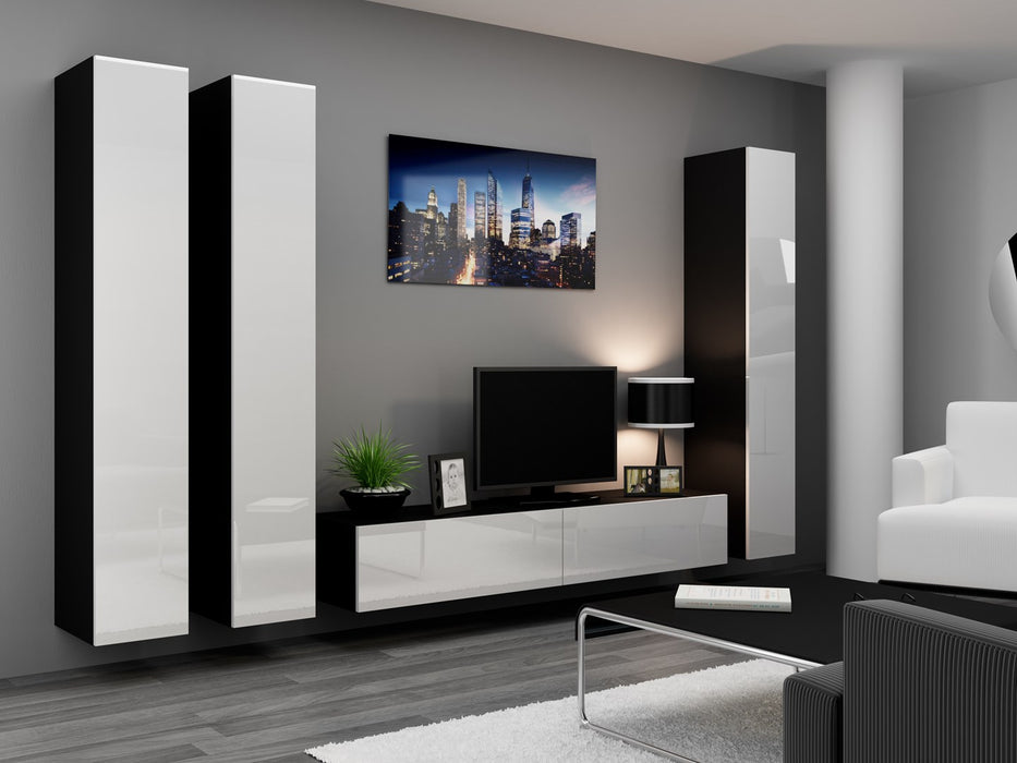 Cama Living room cabinet set VIGO 1 black/white gloss