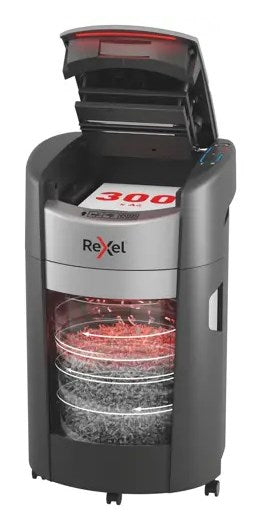 Rexel ShredMax AutoFeed+ 300X Paper Shredder, P4, 300 sheets, 25-litre waste bin