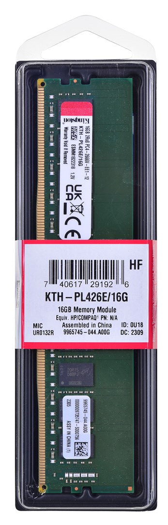 Kingston dedicated memory for HPE/HP 16GB DDR4-2666Mhz ECC Module