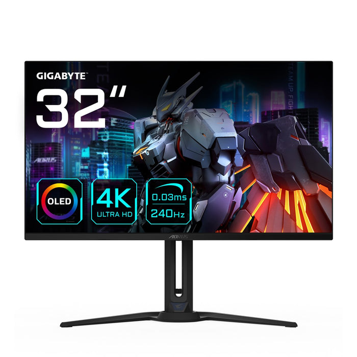 GIGABYTE AORUS FO32U2 32  OLED Gaming Monitor - 3840 x 2160(UHD), 240Hz, 0.03ms, KVM, 250 cd/m2, FreeSync Premium Pro, DisplayHDR True Black 400, HDMI