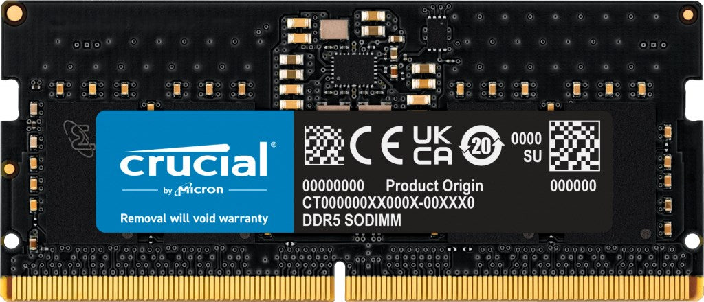Crucial - DDR5 - module - 8 GB - SO-DIMM 262-pin - 2800 MHz / PC5-44800 - CL46 - 1.1 V - on-die ECC
