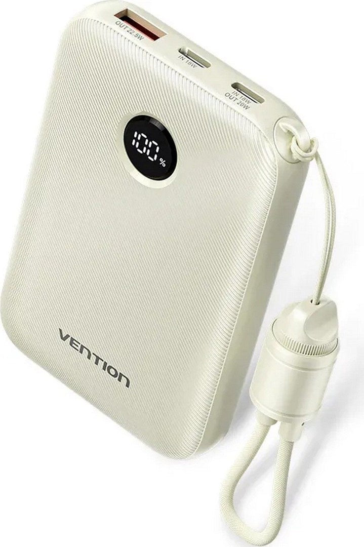 Vention 10000mAh Powerbank 2xUSB-C 1xUSB-A 22.5W, beige