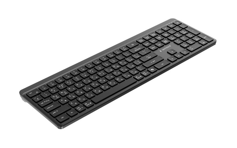 Gembird KB-WPS-03-CYRL Dual-mode pro-business slim wireless keyboard, 2.4G+BT, RU layout