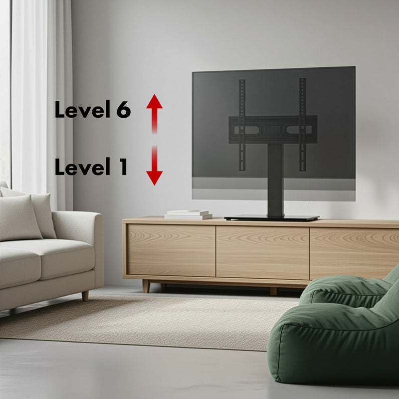 Maclean Support TV universel, pour meuble TV, pied, max. 40kg, VESA max. 400x400, réglage hauteur et inclinaison, pour TV 32-65", MC-1240