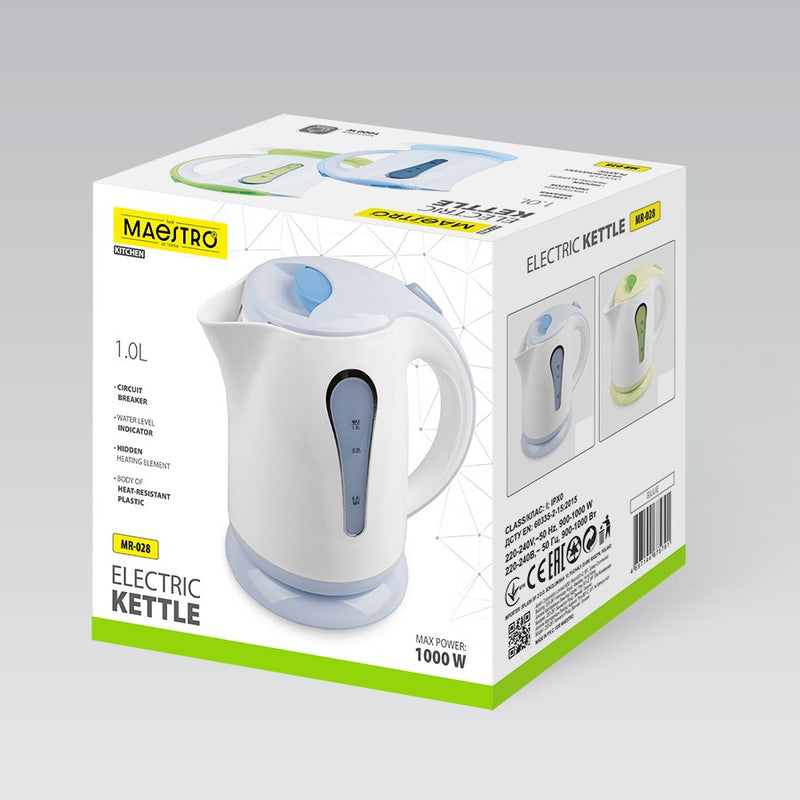 Maestro MR-028-Blue Electric Kettle 1 L