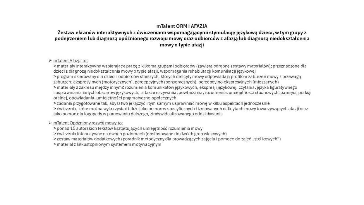 mTalent ORM software and AFAZJA Expert Package