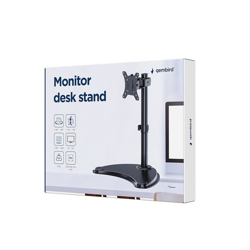 Gembird MS-D1ST-04 Support de bureau pour moniteur (rotation, inclinaison, pivotement), 13"-32", noir