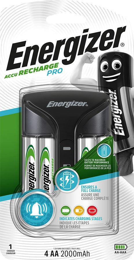 ENERGIZER Pro ACU HR6 POW battery charger + 2 AA 2000 mAh batteries