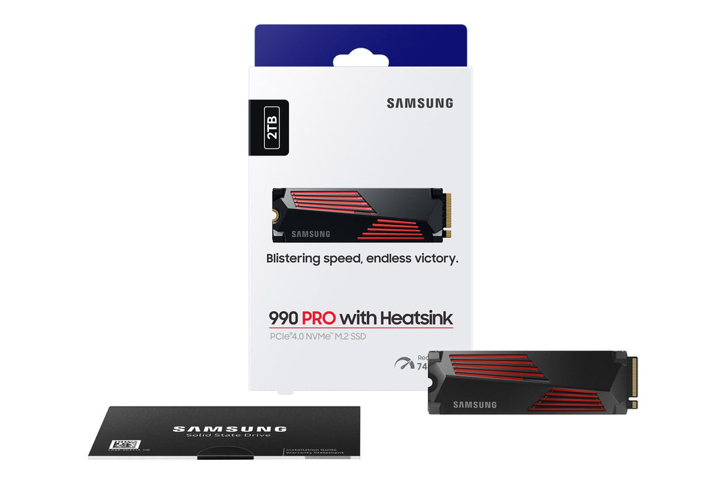 Samsung 990 PRO MZ-V9P2T0GW - SSD - encrypted - 2 TB - internal - M.2 2280 - PCIe 4.0 x4 (NVMe) - 256-bit AES - TCG Opal Encryption 2.0 - integrated h