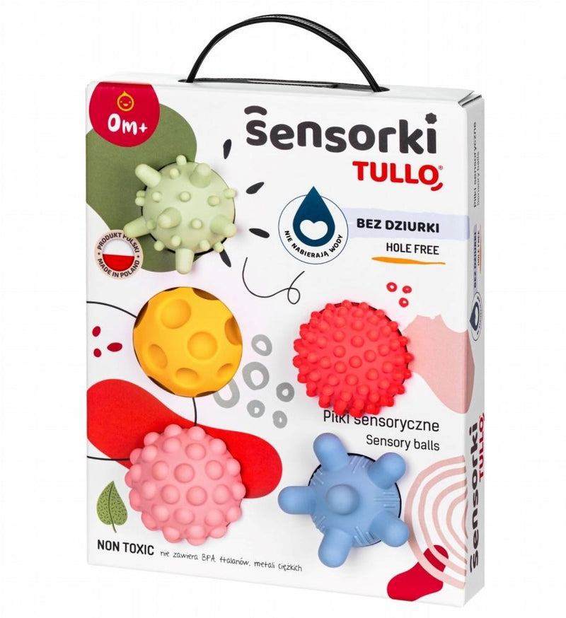 Sensory balls without holes TULLO pastel, 5 pcs