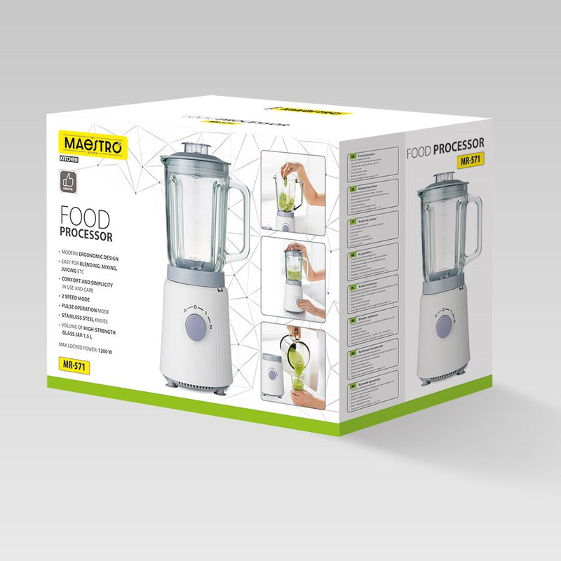 Food processor MAESTRO MR-571 1200W White, Grey
