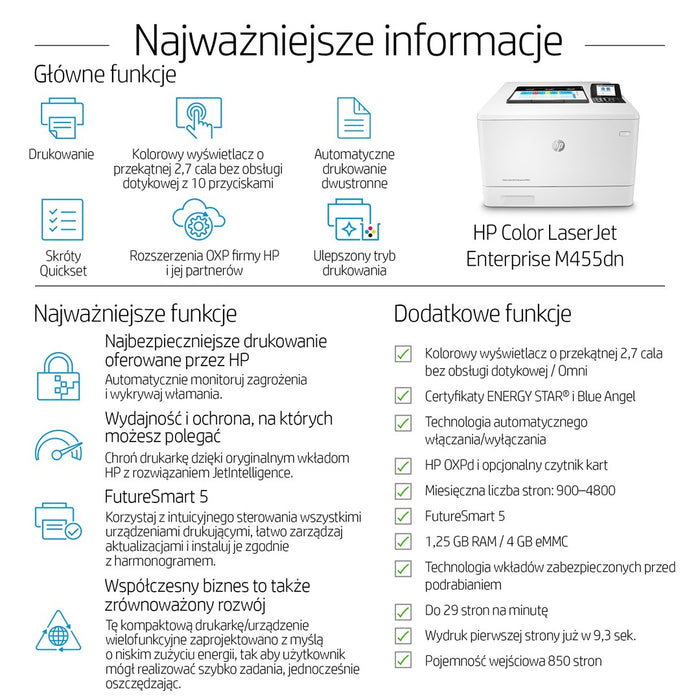 COLOUR LASERJET M455DN 25PPM A4