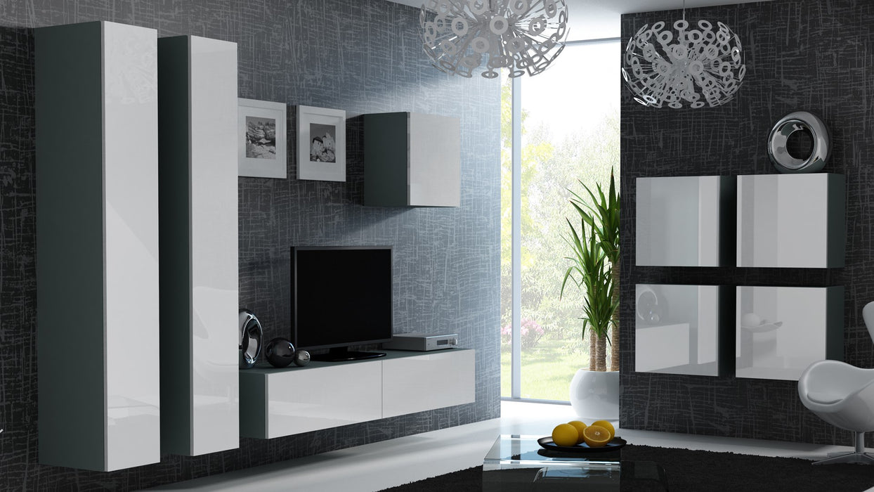Cama Living room cabinet set VIGO 24 grey/white gloss