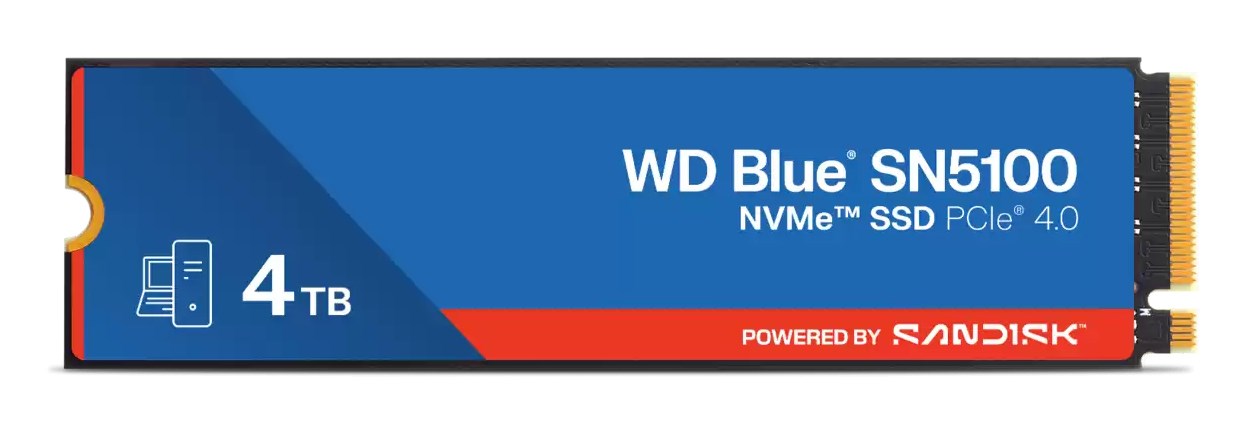 WD Blue SN5100 - SSD - 4 TB - internal - M.2 2280 - PCIe 4.0 x4 (NVMe)