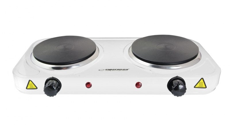 Esperanza EKH010W Adjustable electric cooker, 2 heating fields, white