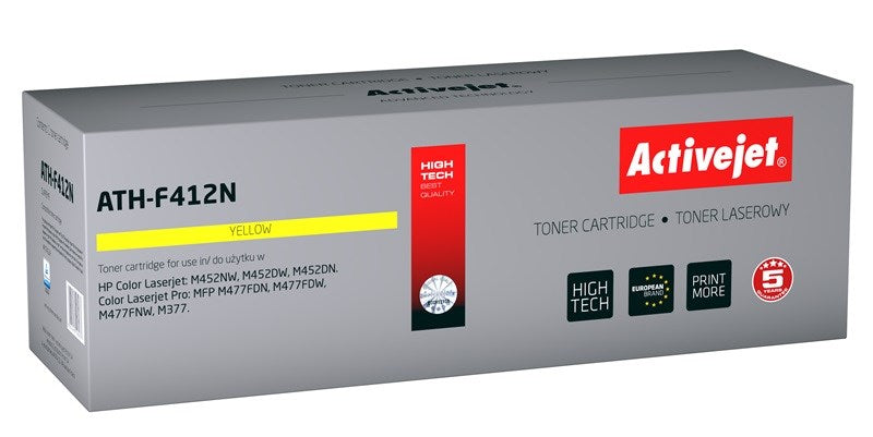 Activejet ATH-F412N Toner (ersetzt HP 410A CF412A; Canon CRG 046 Y 1247C002; Supreme; 2300 Seiten; gelb)