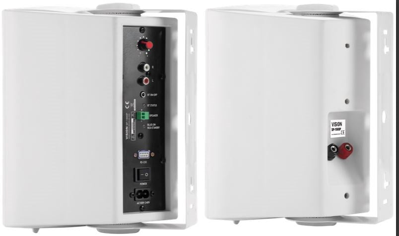 VISION Professional Pair Active 5.25" Wall Speakers - LIFETIME WARRANTY