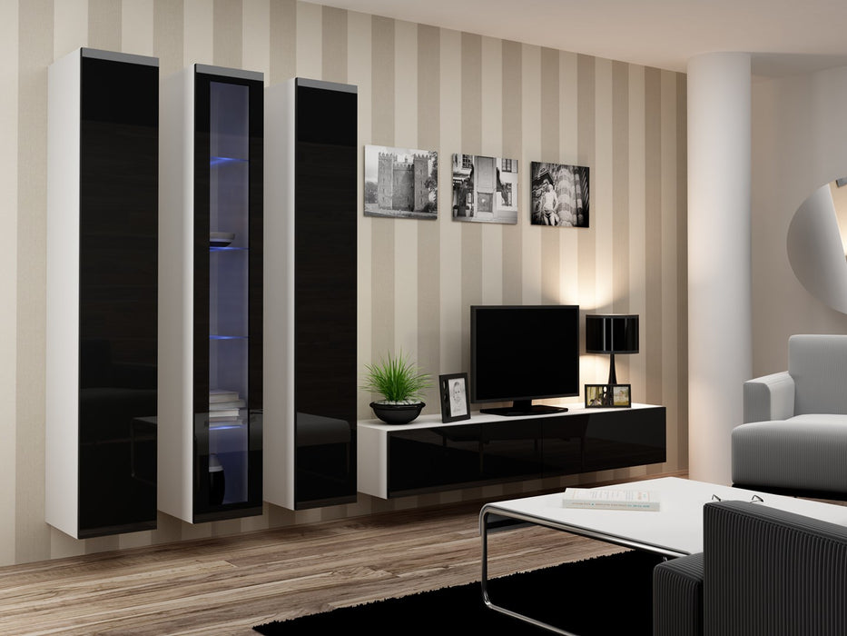 Cama Living room cabinet set VIGO 2 white/black gloss