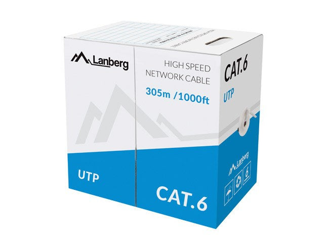 LANBERG CABLE UTP CAT.6 305M WIRE CU GRAY