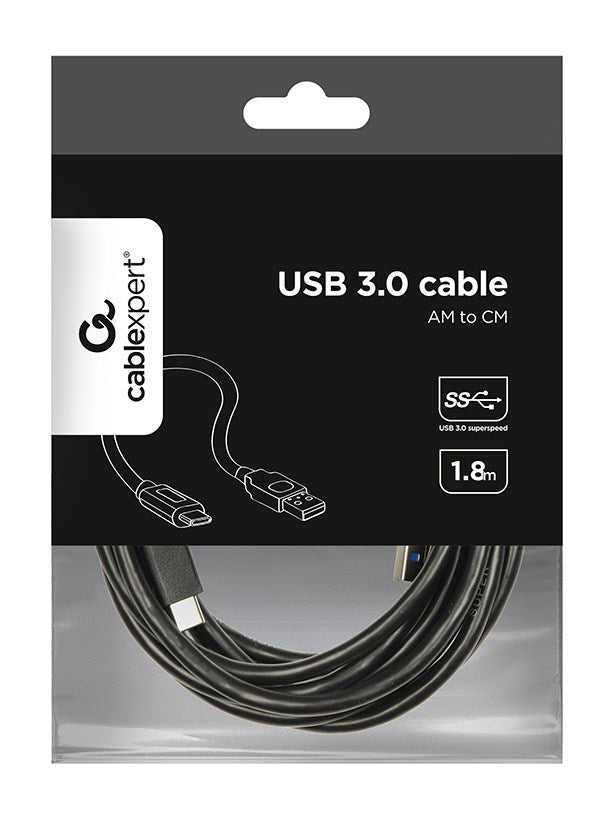 Gembird CCP-USB3-AMCM-6 USB cable USB 3.2 Gen 1 (3.1 Gen 1) 1.8 m USB C USB A Black
