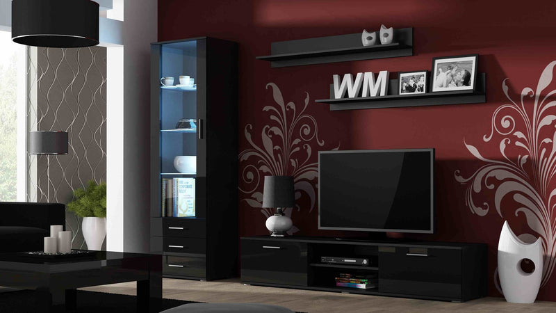 Meuble TV Cama SOHO 180 noir/noir brillant