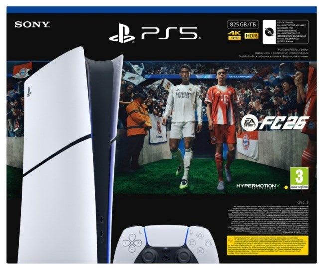 Sony PlayStation 5 Slim Digital+ EA Sports FC 26 Bundle 825 GB Wi-Fi Black, White