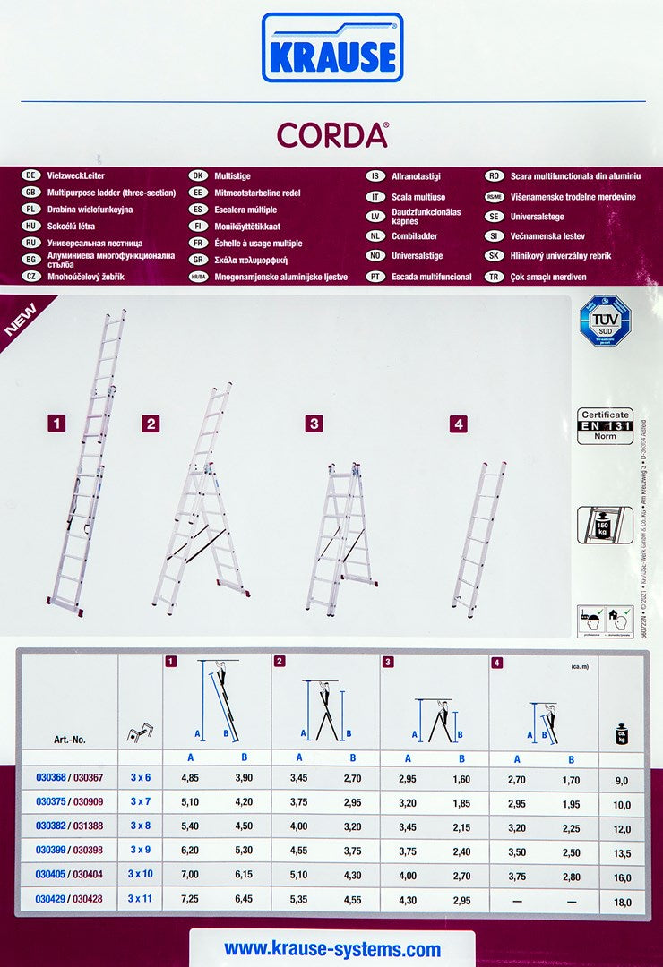 Krause Corda 3X6 multi-purpose ladder 4.85 m