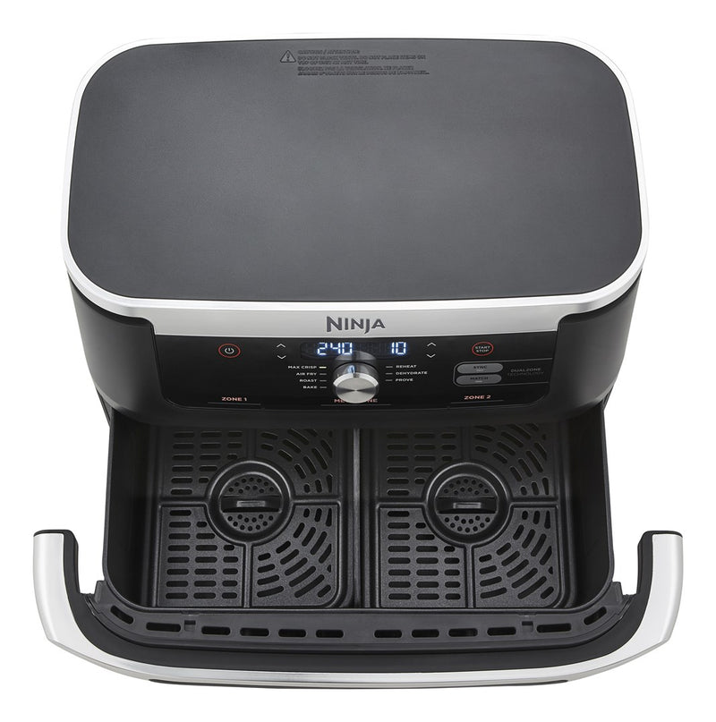 Ninja AF500EU fryer Double 10.4 L Stand-alone 2470 W Hot air fryer Black, Stainless steel