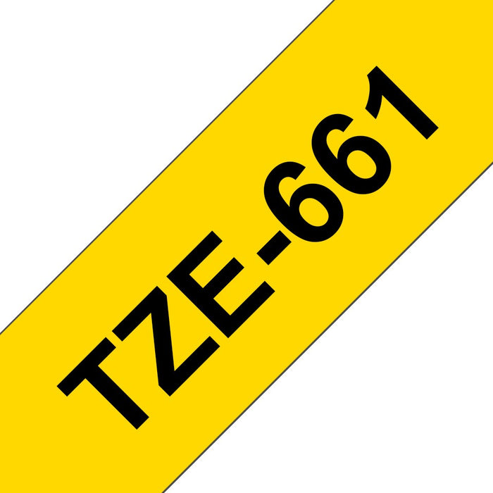 Brother TZe-661 - Self-adhesive - black on yellow - Roll (3.6 cm x 8 m) 1 cassette(s) laminated tape - for Brother PT-P950, P-Touch PT-3600, 9200, 950