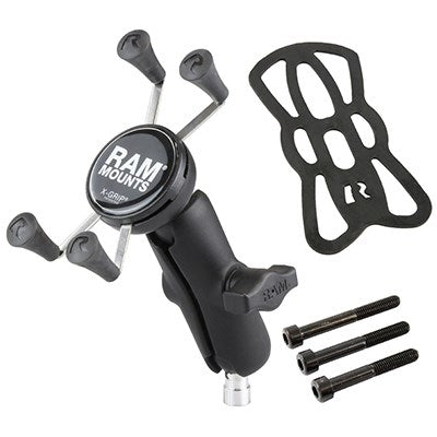 Support de téléphone X-Grip RAM Mounts avec pince de fixation pour guidon de moto