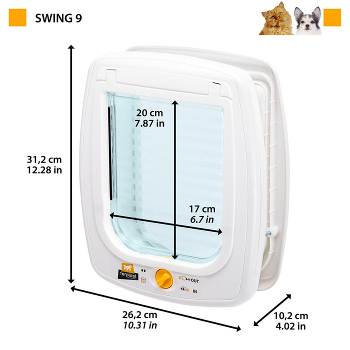 FERPLAST Swing 9 - Door for medium dogs and large cats, white