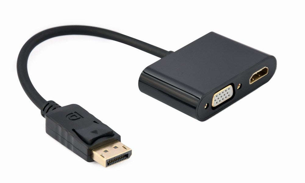 Gembird A-DPM-HDMIFVGAF-01 DisplayPort male to HDMI female + VGA female adapter cable, black